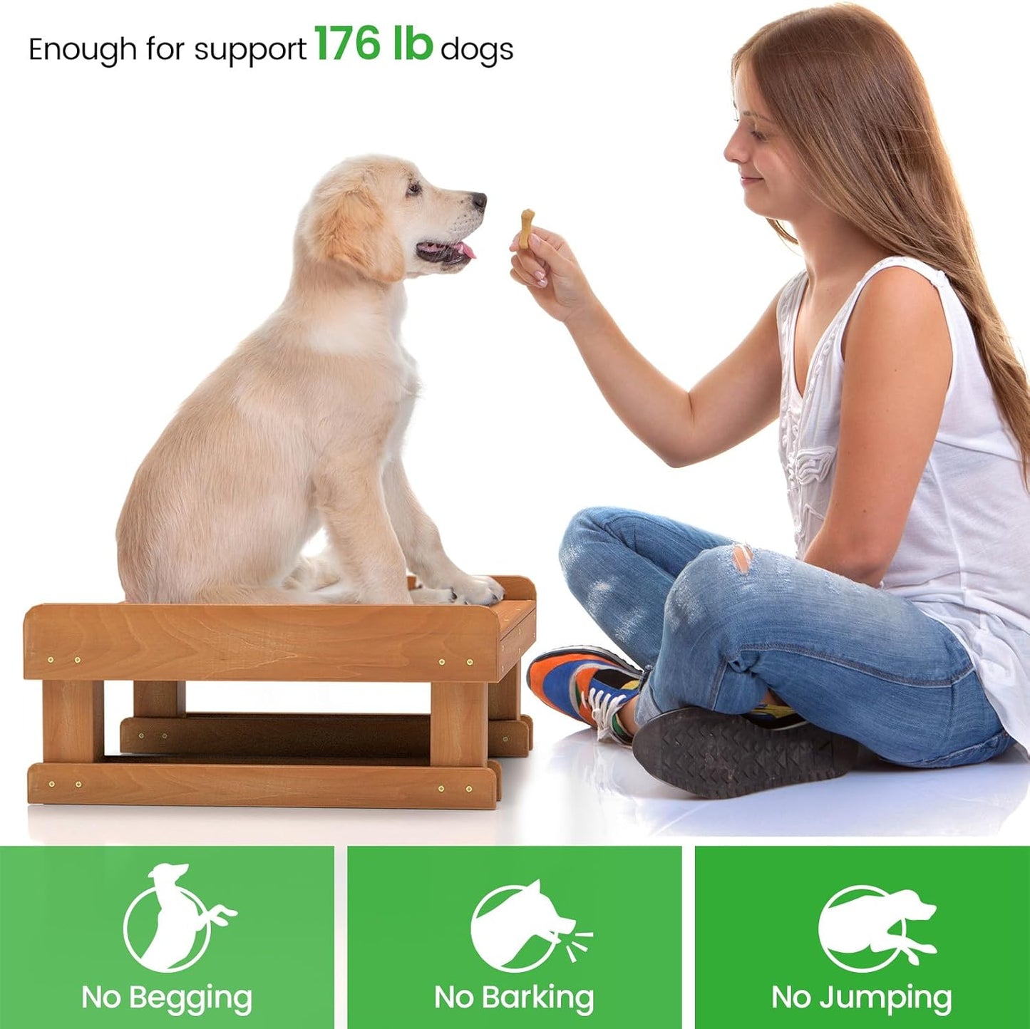 Wooden Dog Training Platform & Agility System – All-in-One Durable Pet Trainer for Place, Agility & Obedience – Indoor/Outdoor Use