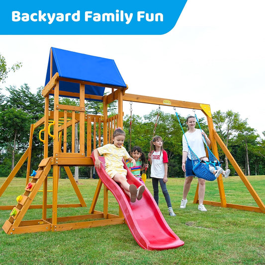 Suniboxi Backyard Playground Set with Slide & Swings