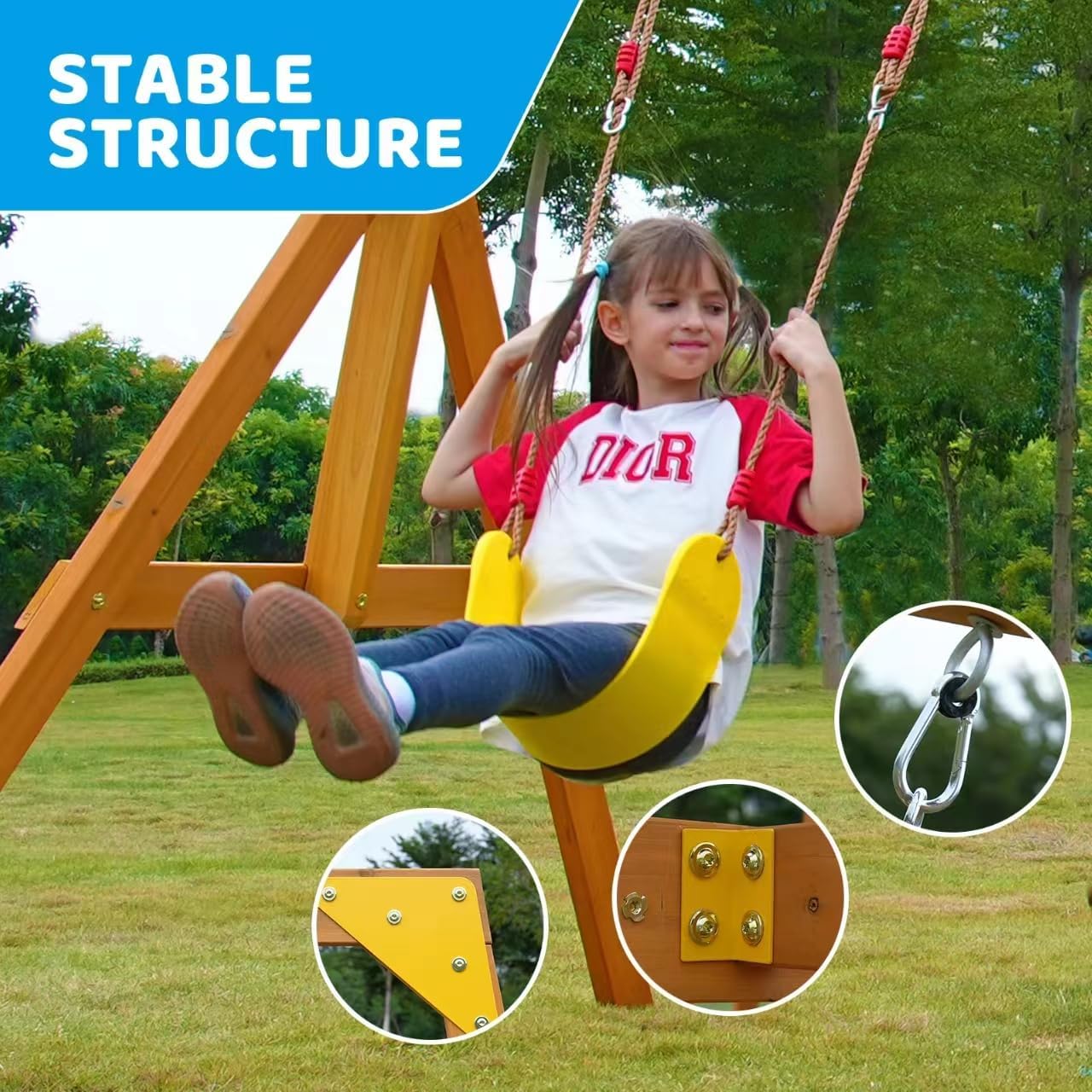 Big wooden swing sets online