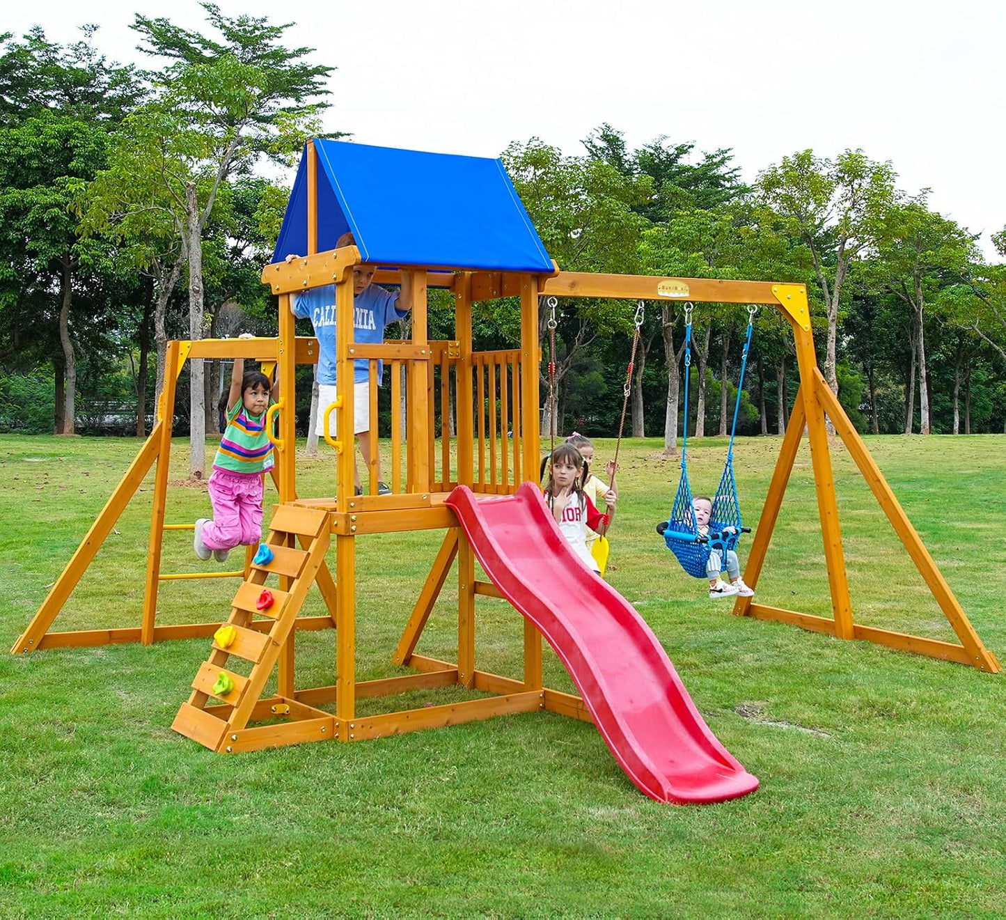 Suniboxi Backyard Playground Set with Slide & Swings