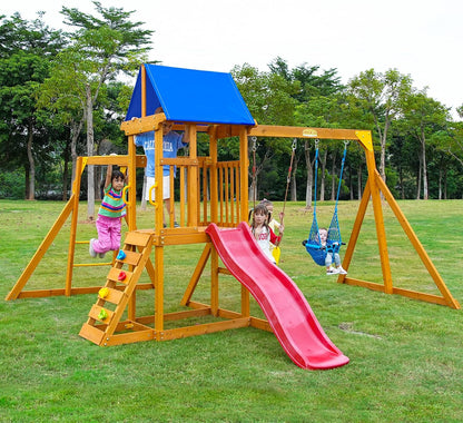 Suniboxi Backyard Playground Set with Slide & Swings