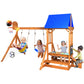 CreateLand01-SuniBoxi Wooden Swing Set 6-in-1 Playground Set